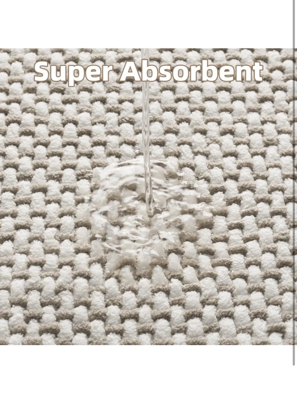 Plush Bath Mat-Super Absorbent Chenille Bathroom-Rubber back Bath Mat 17x35